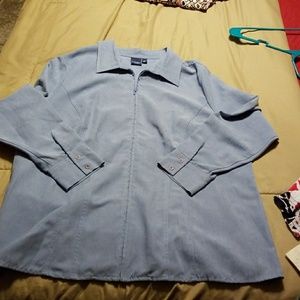 Long sleeve zipper front blouse